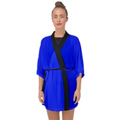 Just Blue - Half Sleeve Chiffon Kimono by FashionLane