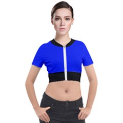 Just Blue - Short Sleeve Cropped Jacket by FashionLane