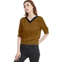 Just Brown - Quarter Sleeve Blouse View1