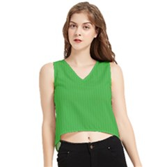 Just Green - V-neck Cropped Tank Top