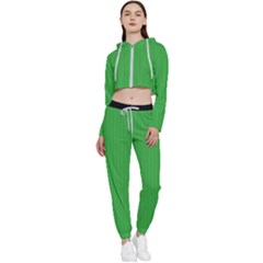 Just Green - Cropped Zip Up Lounge Set by FashionLane