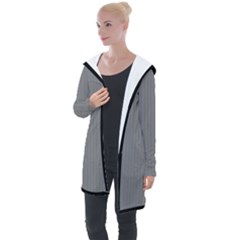 Just Grey - Longline Hooded Cardigan by FashionLane