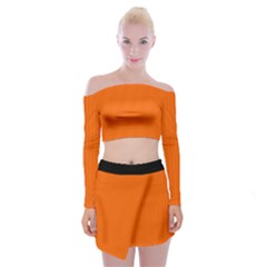 Just Orange - Off Shoulder Top With Mini Skirt Set by FashionLane