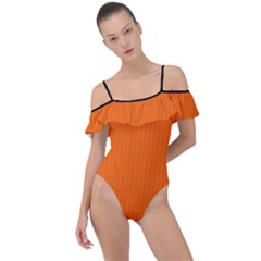 Just Orange - Frill Detail One Piece Swimsuit by FashionLane