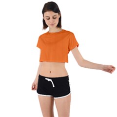 Just Orange - Tie Back Short Sleeve Crop Tee by FashionLane