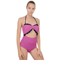 Just Pink - Scallop Top Cut Out Swimsuit by FashionLane