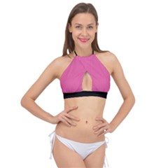 Just Pink - Cross Front Halter Bikini Top by FashionLane