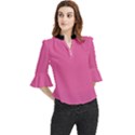 Just Pink - Loose Horn Sleeve Chiffon Blouse View1