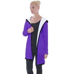 Just Purple - Longline Hooded Cardigan by FashionLane