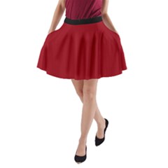 Just Red - A-line Pocket Skirt by FashionLane