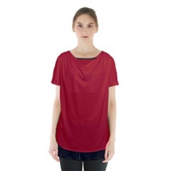 Just Red - Skirt Hem Sports Top by FashionLane