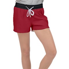 Just Red - Velour Lounge Shorts by FashionLane