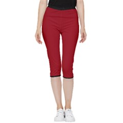 Just Red - Inside Out Lightweight Velour Capri Leggings 