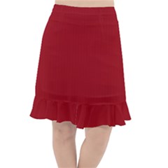 Just Red - Fishtail Chiffon Skirt by FashionLane