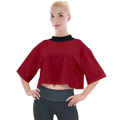 Just Red - Mock Neck Tee