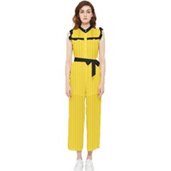 Just Yellow - Women s Frill Top Jumpsuit