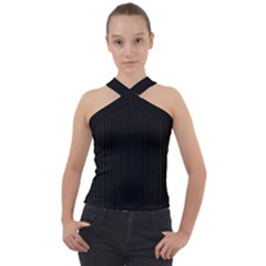 Just Black - Cross Neck Velour Top by FashionLane