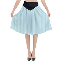 Pale Blue - Flared Midi Skirt by FashionLane