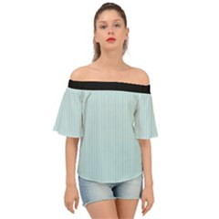 Pale Blue - Off Shoulder Short Sleeve Top by FashionLane