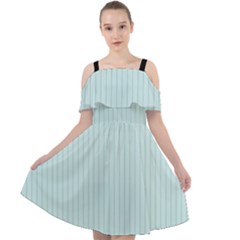 Pale Blue - Cut Out Shoulders Chiffon Dress by FashionLane