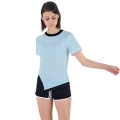 Pale Blue - Asymmetrical Short Sleeve Sports Tee