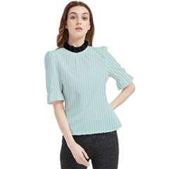 Pale Blue - Frill Neck Blouse