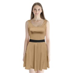 Pale Brown - Split Back Mini Dress  by FashionLane