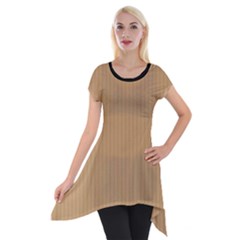 Pale Brown - Short Sleeve Side Drop Tunic by FashionLane