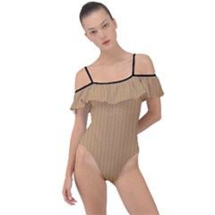 Pale Brown - Frill Detail One Piece Swimsuit by FashionLane