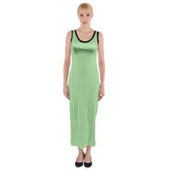 Pale Green - Fitted Maxi Dress by FashionLane