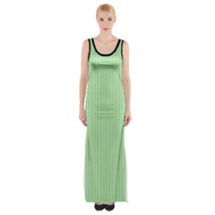 Pale Green - Thigh Split Maxi Dress by FashionLane