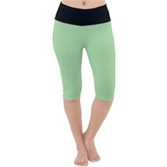 Pale Green - Lightweight Velour Cropped Yoga Leggings by FashionLane