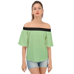 Pale Green - Off Shoulder Short Sleeve Top by FashionLane