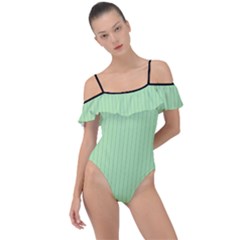 Pale Green - Frill Detail One Piece Swimsuit by FashionLane