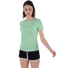 Pale Green - Back Circle Cutout Sports Tee by FashionLane