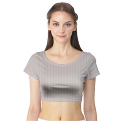 Pale Grey - Short Sleeve Crop Top by FashionLane