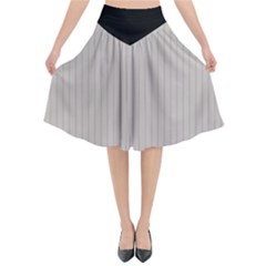 Pale Grey - Flared Midi Skirt by FashionLane