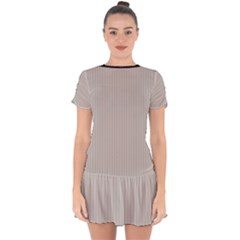 Pale Grey - Drop Hem Mini Chiffon Dress by FashionLane