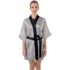 Pale Grey - Half Sleeve Satin Kimono  by FashionLane