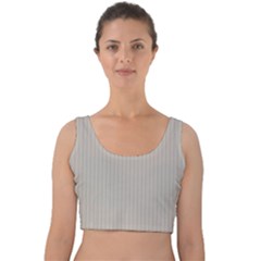 Pale Grey - Velvet Crop Top by FashionLane