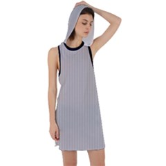 Pale Grey - Racer Back Hoodie Dress by FashionLane