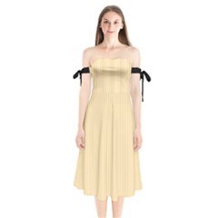 Pale Orange - Shoulder Tie Bardot Midi Dress by FashionLane