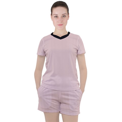 Pale Pink - Women s Tee And Shorts Set by FashionLane