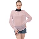 Pale Pink - High Neck Long Sleeve Chiffon Top View1