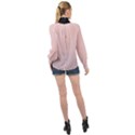 Pale Pink - High Neck Long Sleeve Chiffon Top View2