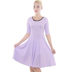 Pale Purple - Quarter Sleeve A-line Dress by FashionLane