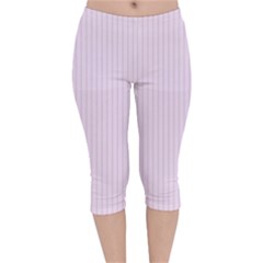 Pale Purple - Velvet Capri Leggings  by FashionLane