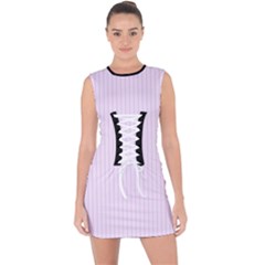 Pale Purple - Lace Up Front Bodycon Dress by FashionLane