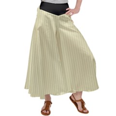 Pale Yellow - Satin Palazzo Pants by FashionLane