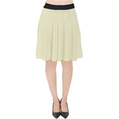 Pale Yellow - Velvet High Waist Skirt by FashionLane